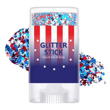 🎉 250th Anniversary & World Cup Sale – 70% OFF😍Red, White & Blue Glitter Body Stick