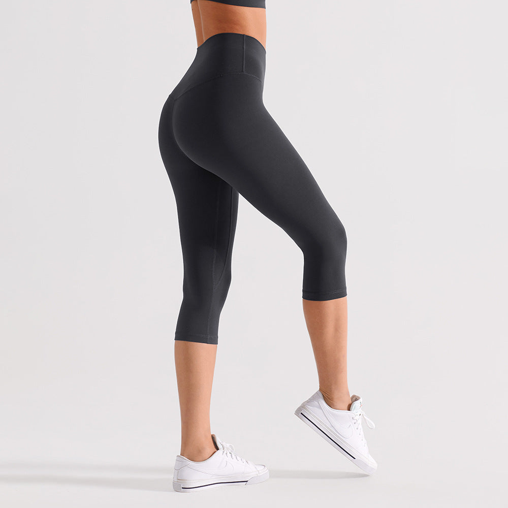 Womens Workout Capri Leggings 17" No Front Seam High Waisted Hidden Scrunch Gym Yoga Pants,summerwins summerwins