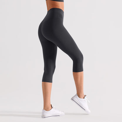 Womens Workout Capri Leggings 17" No Front Seam High Waisted Hidden Scrunch Gym Yoga Pants,summerwins summerwins
