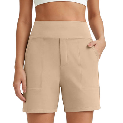 Women's High-Waisted Athletic Bermuda Shorts with Pockets – Running, Yoga, Summer Casual Activewear(Buy 2 Free Shipping)