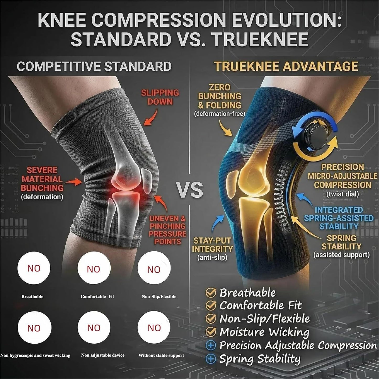 🔥 BUY 1 GET 2ND 50% OFF – Sports Knee Support Brace | Instant Pain Relief & All-Day Knee Stability