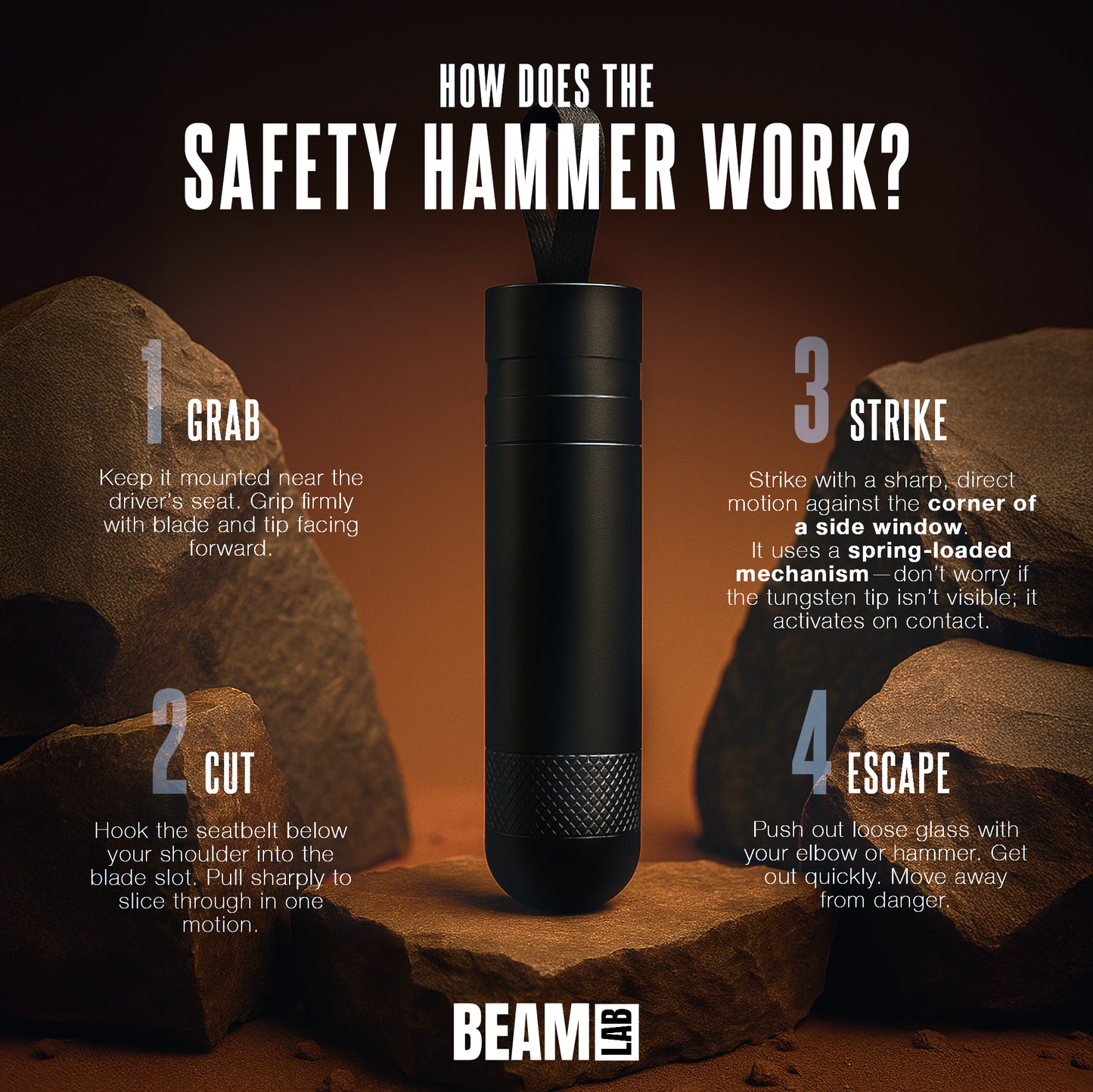 🔨 Flash Sale – 3-in-1 Safety Hammer | Escape Fast When Doors Won't Open