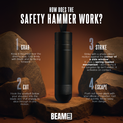 🔨 Flash Sale – 3-in-1 Safety Hammer | Escape Fast When Doors Won't Open