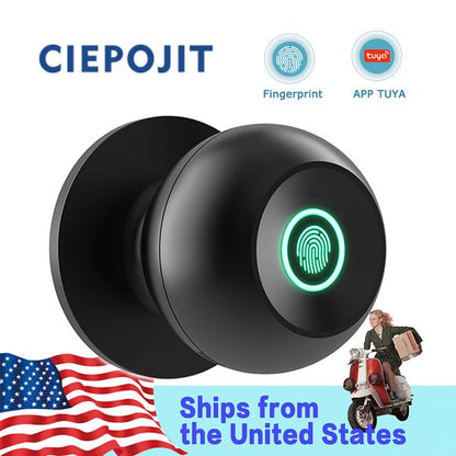 Biometric Door Knob, Keyless Entry Door Lock for Garages-2 Pcs