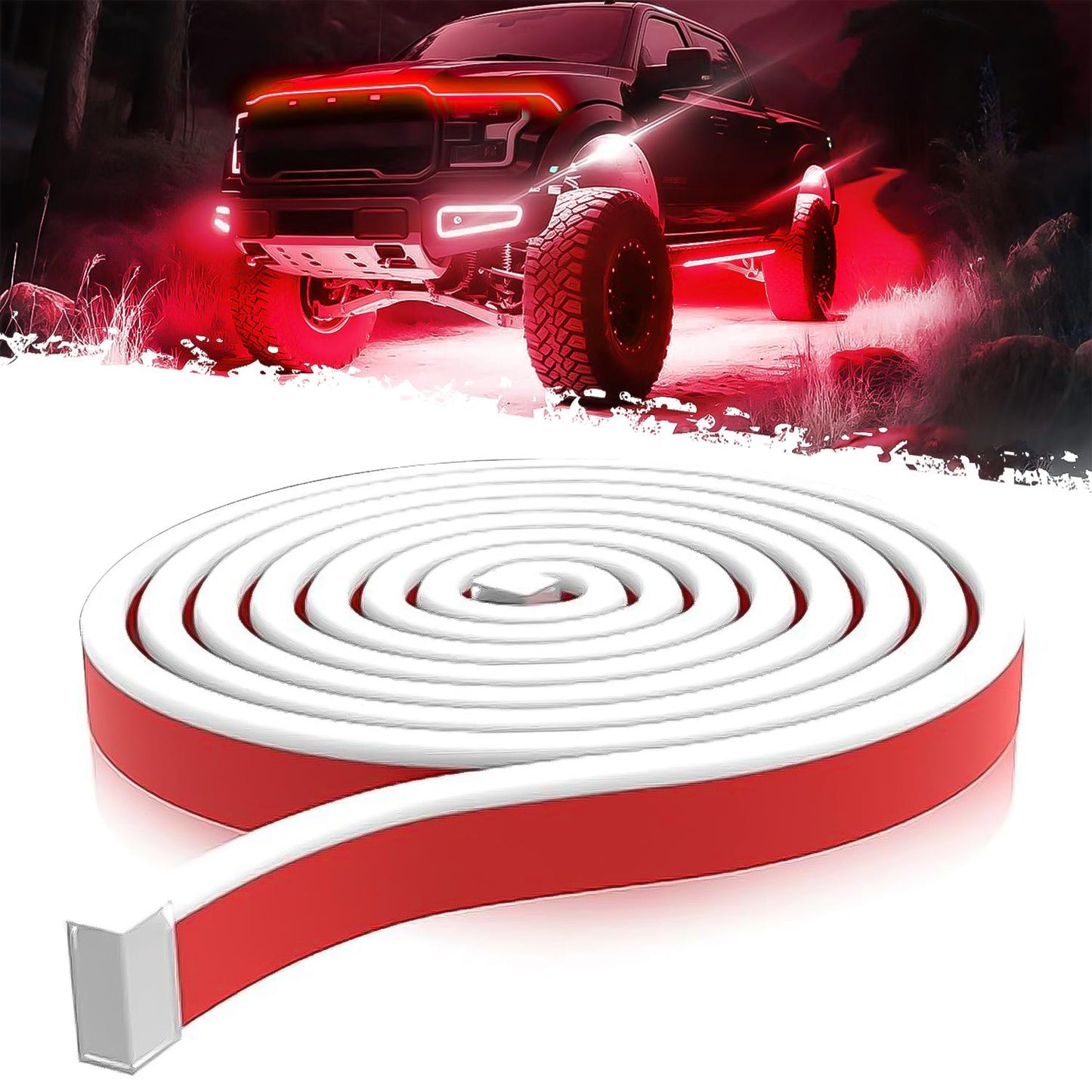 🔥71” High Brightness Automotive Hood Gap LED Strip - 12V-Ice Blue eclipse led lights