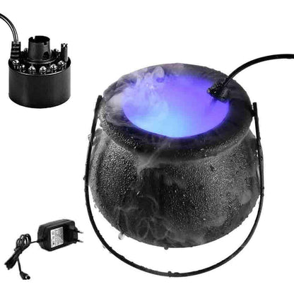 🧙‍♀️ Halloween Witch Cauldron Mist Maker | Bubbling Fog & Color-Changing LED Lights
