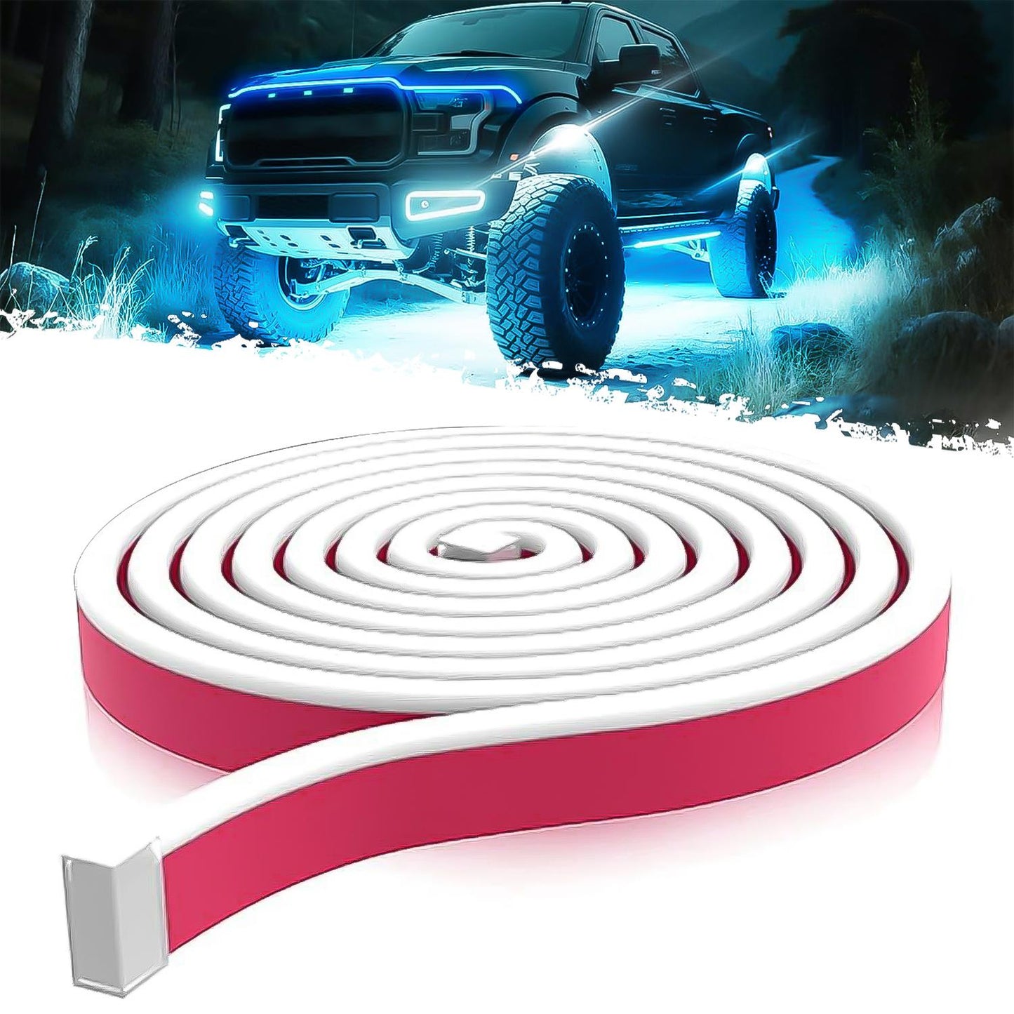 🔥71” High Brightness Automotive Hood Gap LED Strip - 12V-Ice Blue eclipse led lights