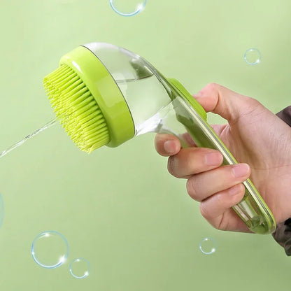Pet Bath Brush with Shampoo Dispenser - Silicone Massage Grooming Tool for Cats & Dogs
