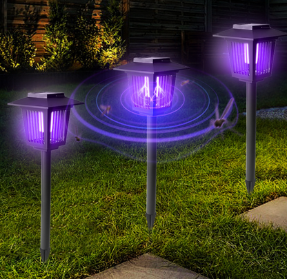 Outdoor Solar LED Mosquito Killer Garden Lamp - Best Stinger for Mosquitoes/Moths/Flies