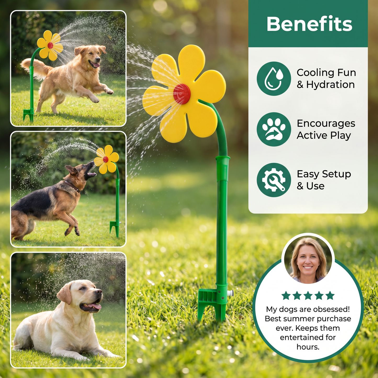 🔥Limited time offer💖 Spinning Sunflower Sprinkler for Dogs