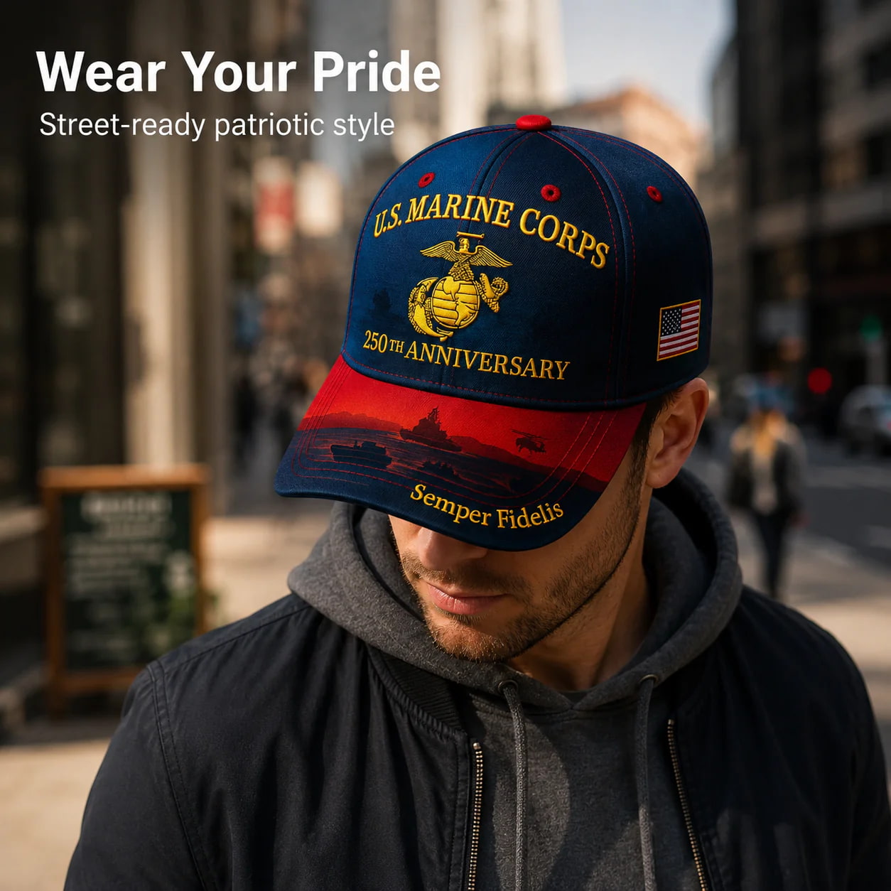 U.S. Marine Corps 250th Anniversary Cap – Embroidered Edition