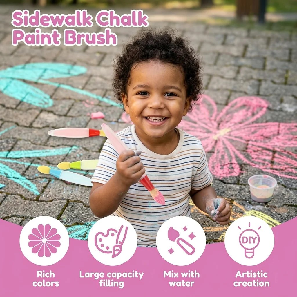🌈 Giant Washable Sidewalk Chalk Paint Set – Just Add Water! 💦 Non-Toxic, Safe & Easy to Clean Outdoor Toy for Kids 🖍️