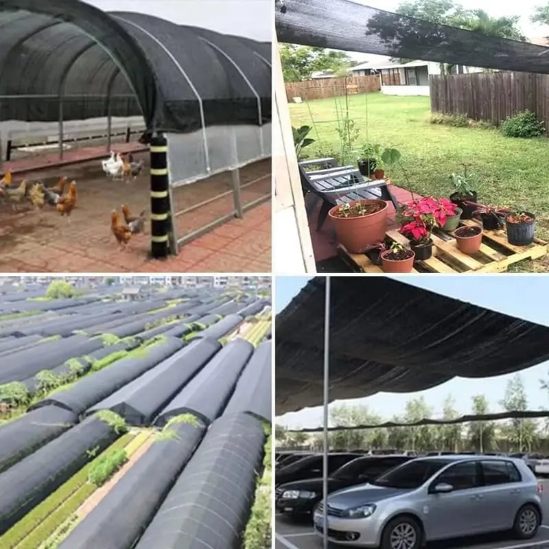 🌥️90% Blackout Cloth (Black) - 10 x 13ft UV-Resistant Shade Net with Reinforced Rivets