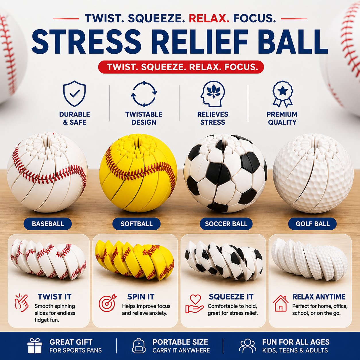 ⏰Last Day 50% OFF - ⚾Baseball Fidget Ball Toy