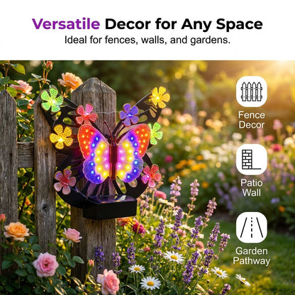 🦋 Solar-Powered Butterfly Wall Light | Outdoor Waterproof Garden Decor