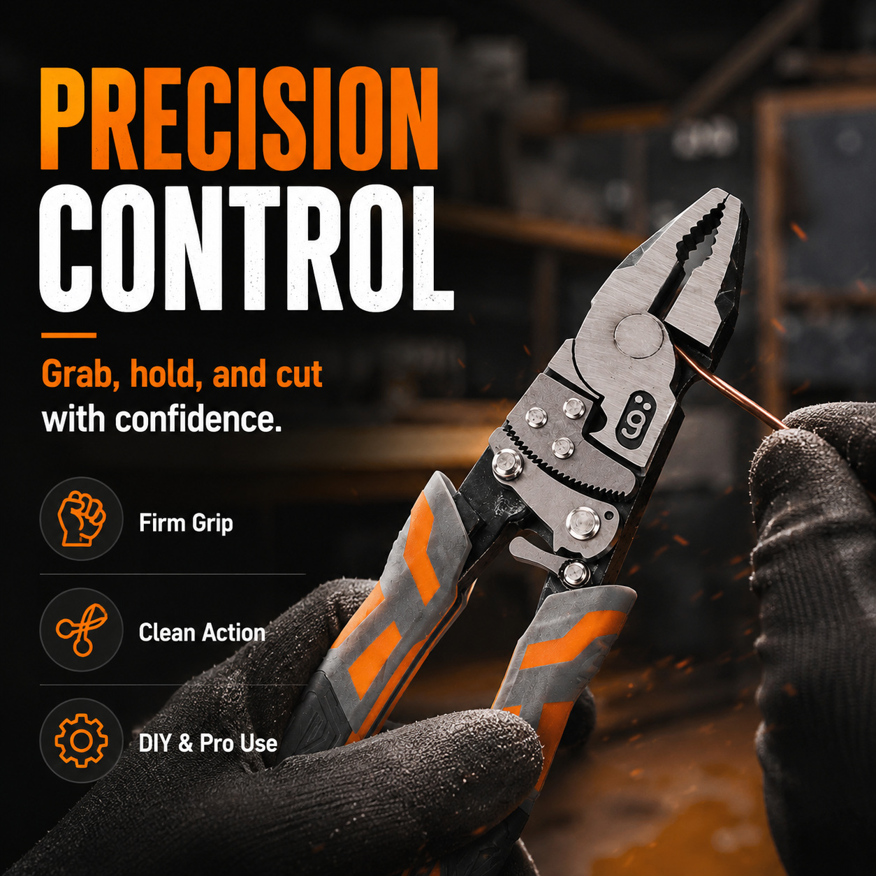 🔧 Labor-Saving Ratchet Lock Multi-Functional 55# Steel Linesman Pliers with Anti-Slip Rubber Grip