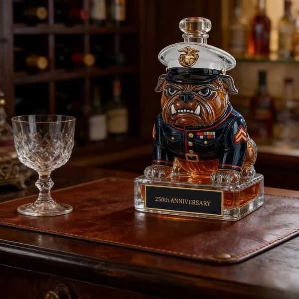 🦅 Devil Dog Legacy Decanter & Whiskey Glass Set – 250th Anniversary Edition