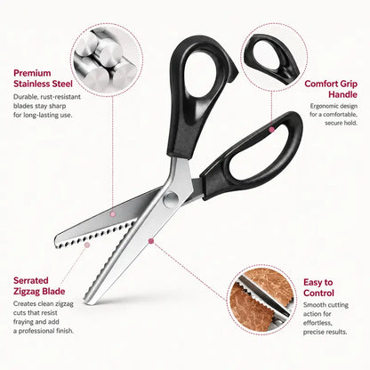 ✂️Stainless Steel Zig Zag Scissors with Serrated Teeth - Perfect for DIY Crafts