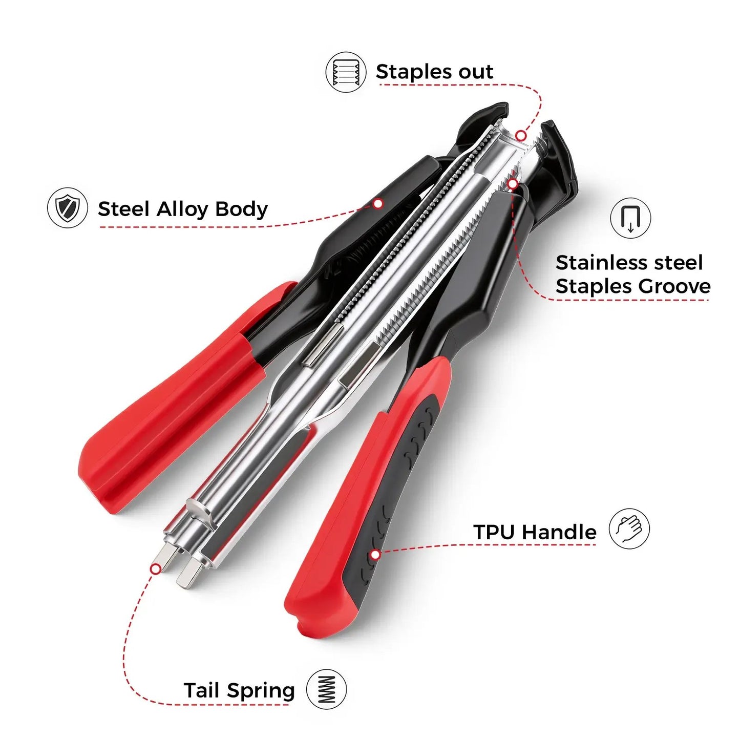 🔥LAST DAY 49% OFF - 🛠️100 PCS/600PCS/2500 PCS C Clips Hog Ring Pliers Kit, 3/4'' Hog Ring Nail, Fencing Plier Staple Gun Cage Clamp