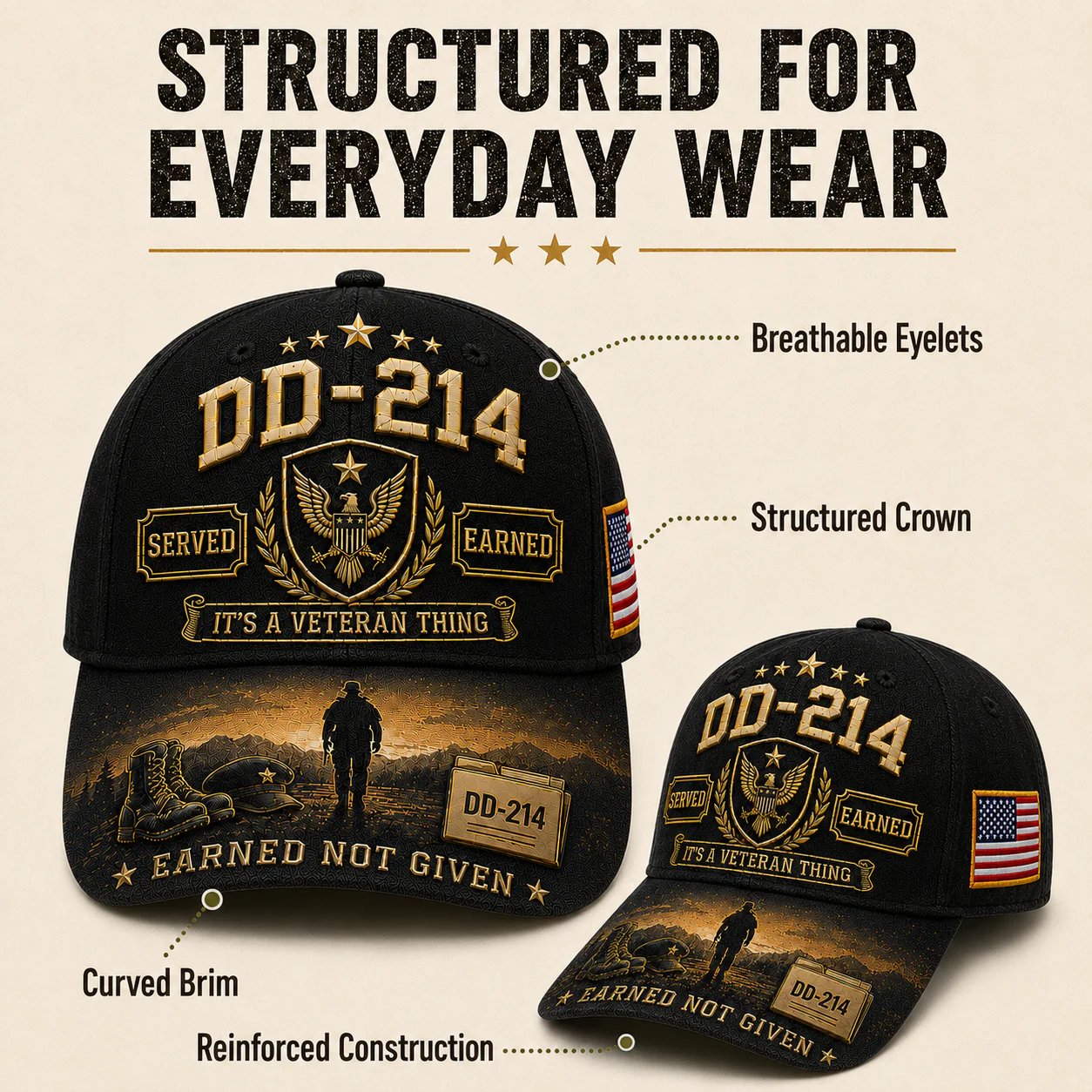 🔥LAST DAY 50% OFF - 🎖️DD-214 Served Earned Commemorative Cap(Breathable & Lightweight Comfort & Unisex Fit)