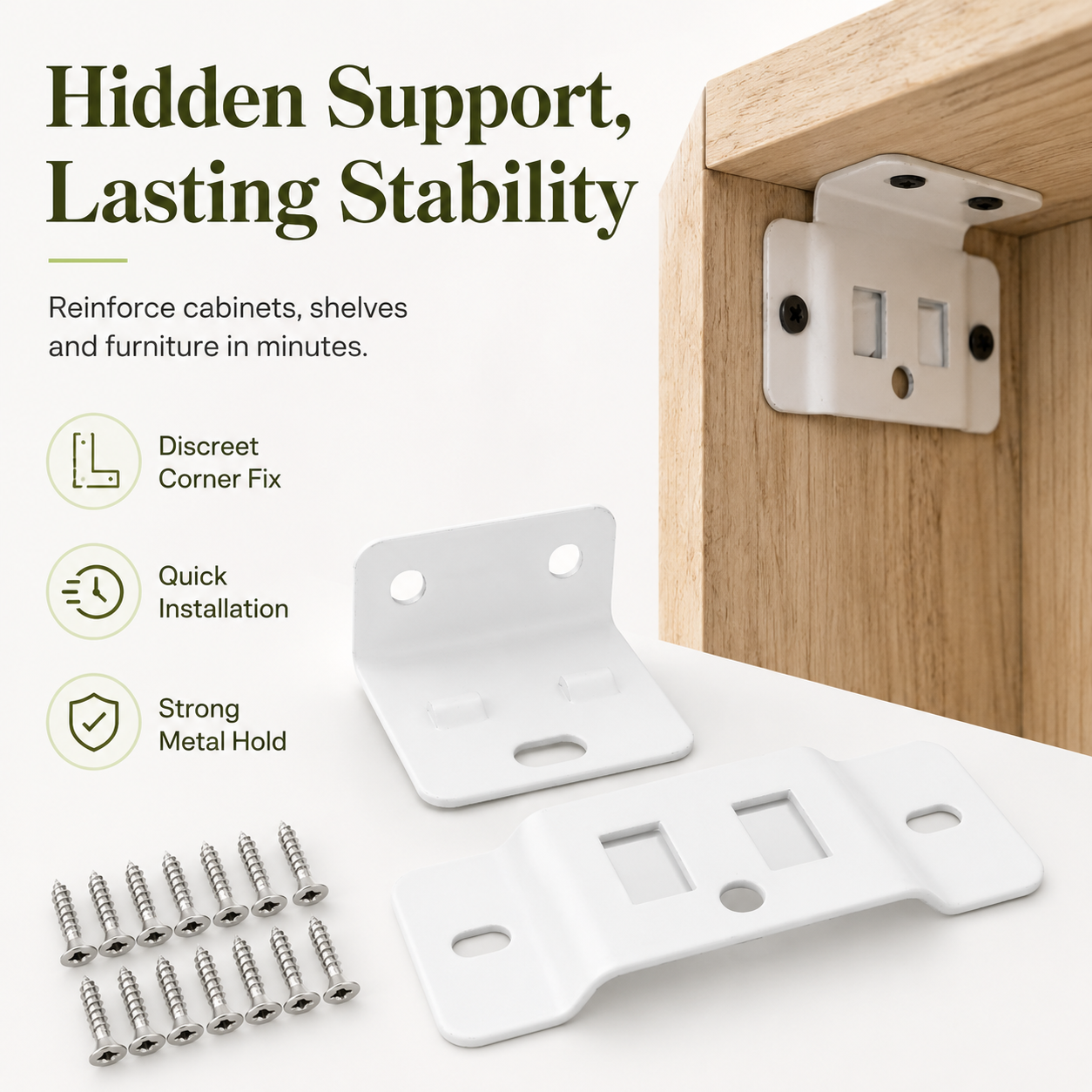 Furniture Hidden Double-Lock Corner Bracket Hardware Set