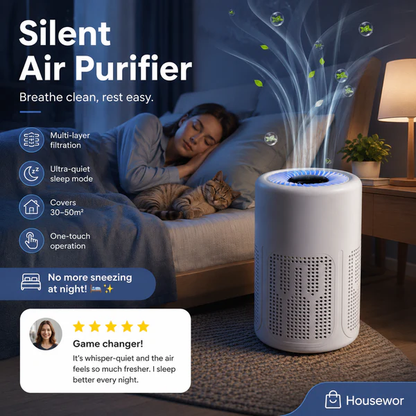 🌀 Air Purifier for Home 🌿 Includes Filter & Aromatherapy Tablets