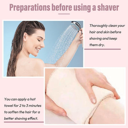 🩱Bikini Trimmer for Women, Electric Shaver and Razor Rechargeable 2-in-1 Body and Facial Epilator