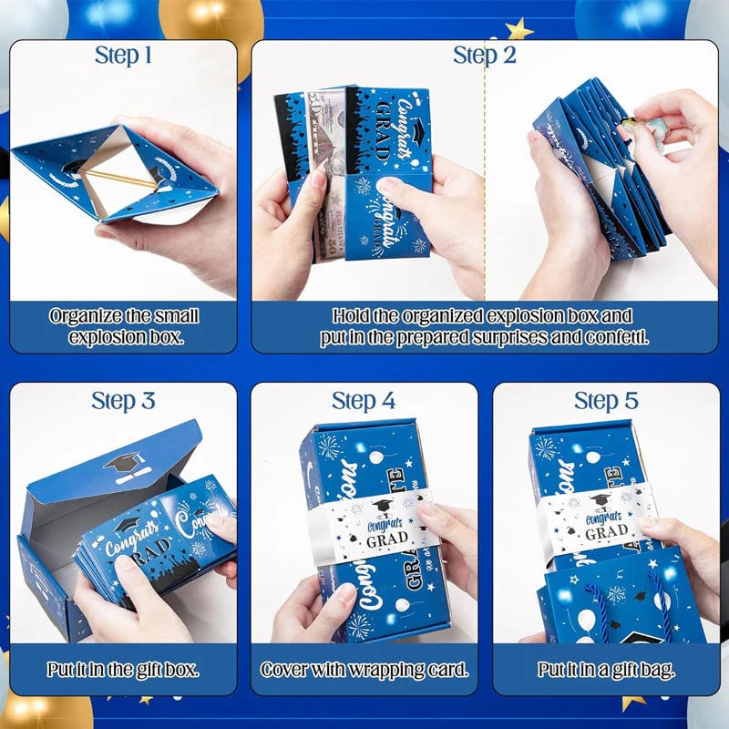 🔥2026 Graduation Surprise Pop-Up Gift Box - Creative Folding Bounce Envelope Box