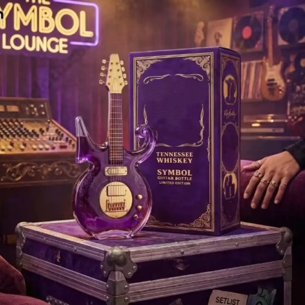 Purple Music Legend Guitar-Shaped Commemorative Whiskey Bottle