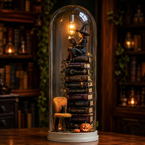 ⏳ Last Day 50% OFF – Halloween Glass Dome Miniature Scene Ambient Lamp