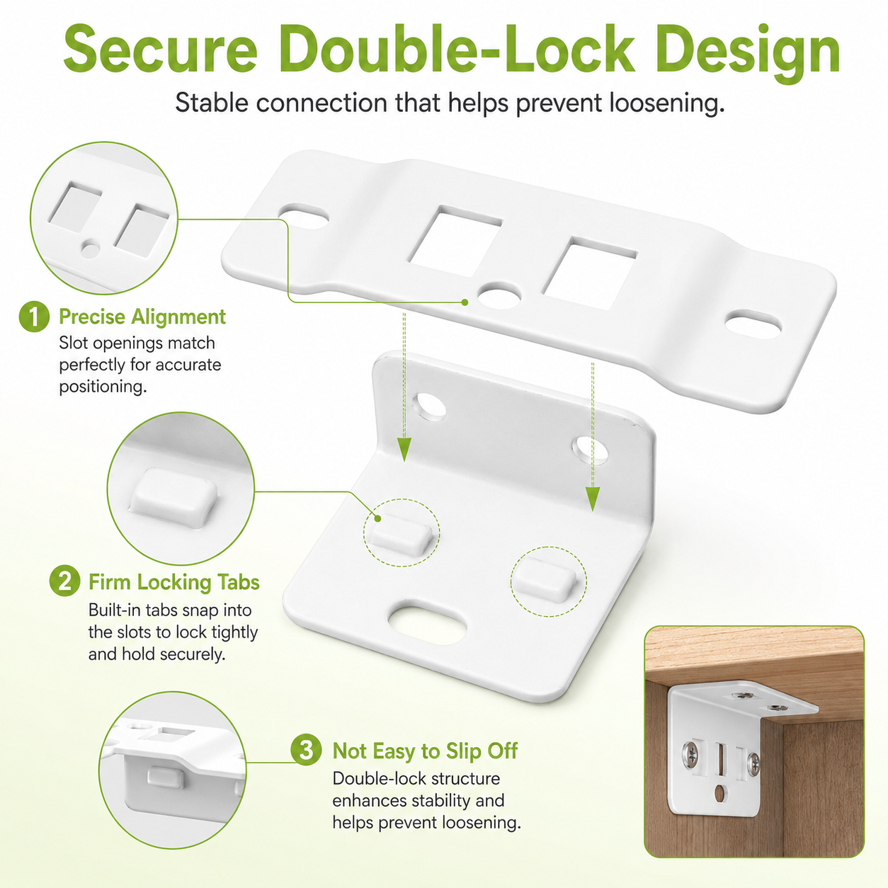 Furniture Hidden Double-Lock Corner Bracket Hardware Set