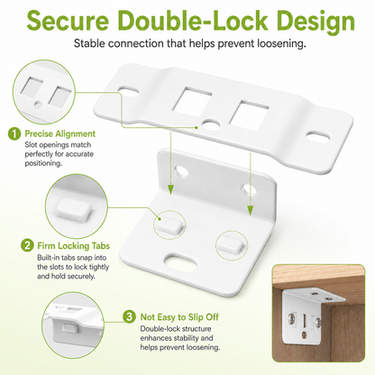 Furniture Hidden Double-Lock Corner Bracket Hardware Set