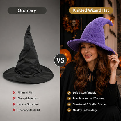 🧙 Knitted Wizard Hat  - ✨ Cozy Halloween Fantasy Costume Accessory(📦Buy 2 Free Shipping)