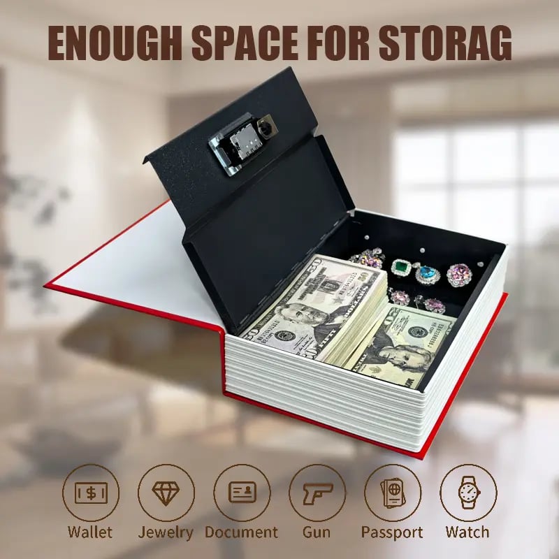 🏆#1 Best Seller 2026 🔥Hidden Book Safe with Combination Lock – Secure Your Cash & Valuables🗄️