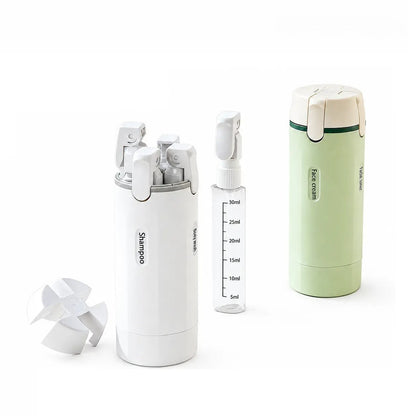 ✈️ 4-in-1 Leakproof Refillable Travel Toiletry Dispenser