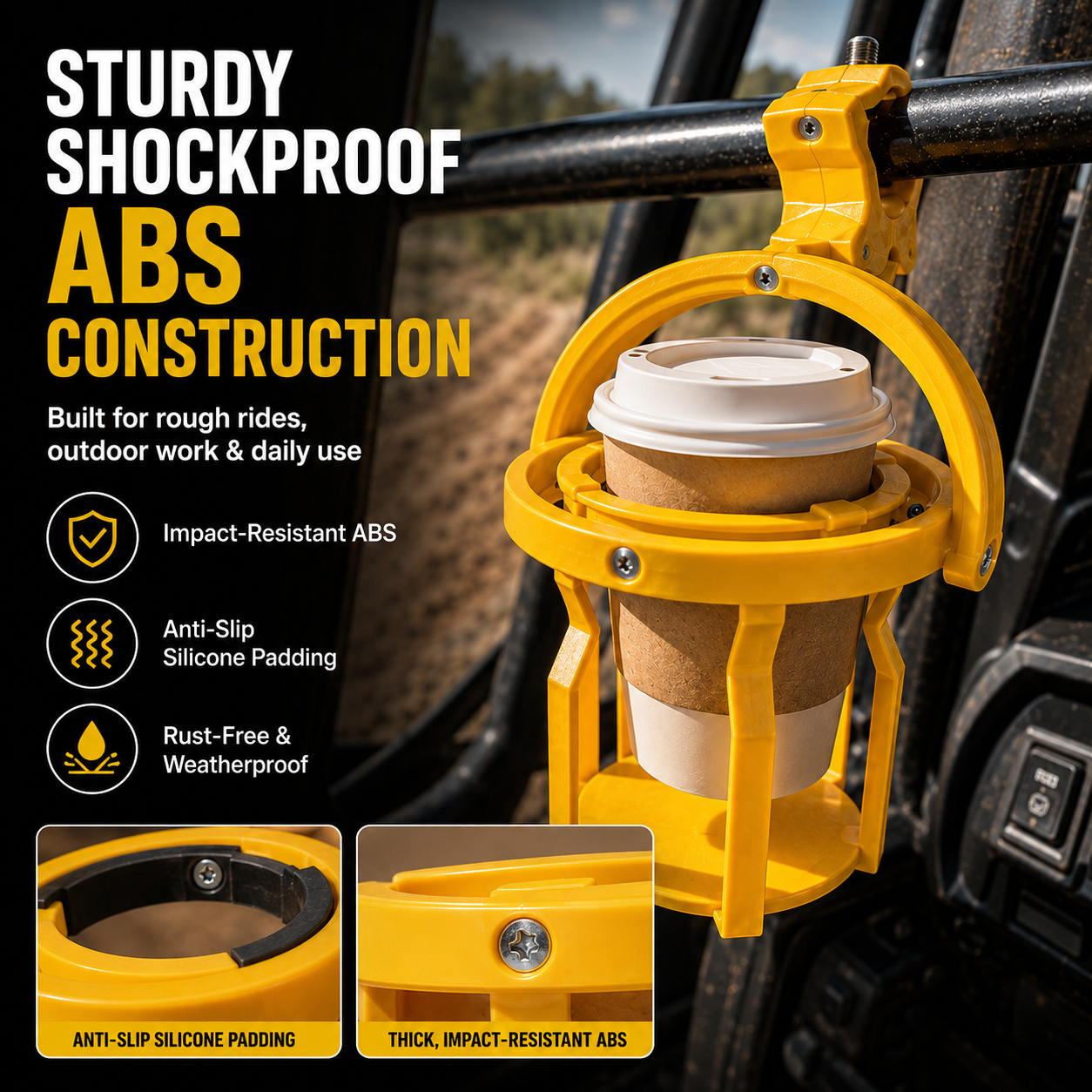 🥤Gyroscopic Anti-Spill Cup Holder | Clamp-On Auto-Level Drink Holder