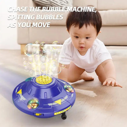 🔥HOT SALE 50% OFF – UFO Bubble Machine | 32-Hole Bubble Blast, Lights, Music & Auto-Roaming Fun
