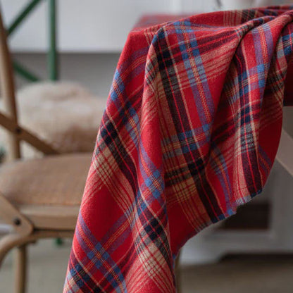 Ownkoti Classic Red Plaid Table Cover Tablecloth