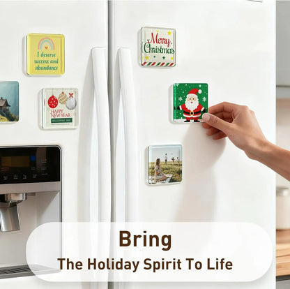 🔥Hot Sales 50% OFF🎁Clear Acrylic DIY Fridge Magnet Set with Adhesive Backing – Square Magnetic Photo Frames with Stunning 3D Effect