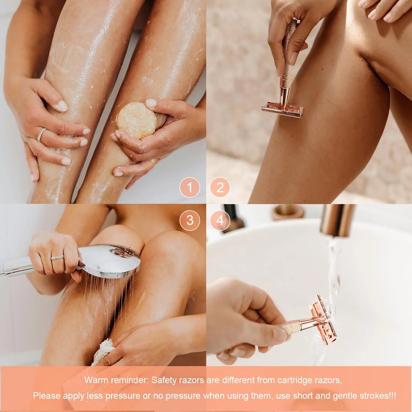 Double Edge Safety Razor Set with 10 Replaceable Blades