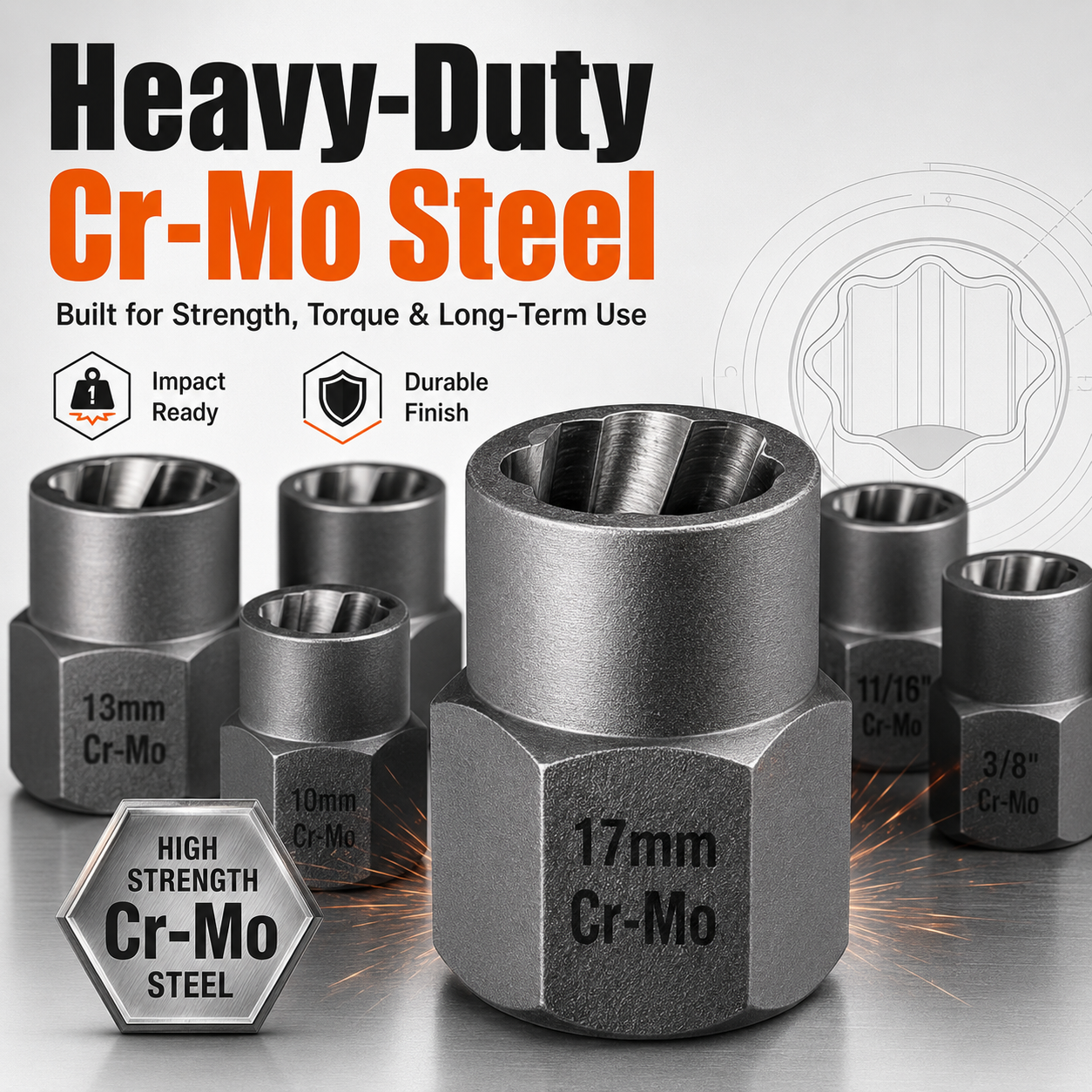 🔩13+1 PCS Impact Bolt & Nut Remover Set