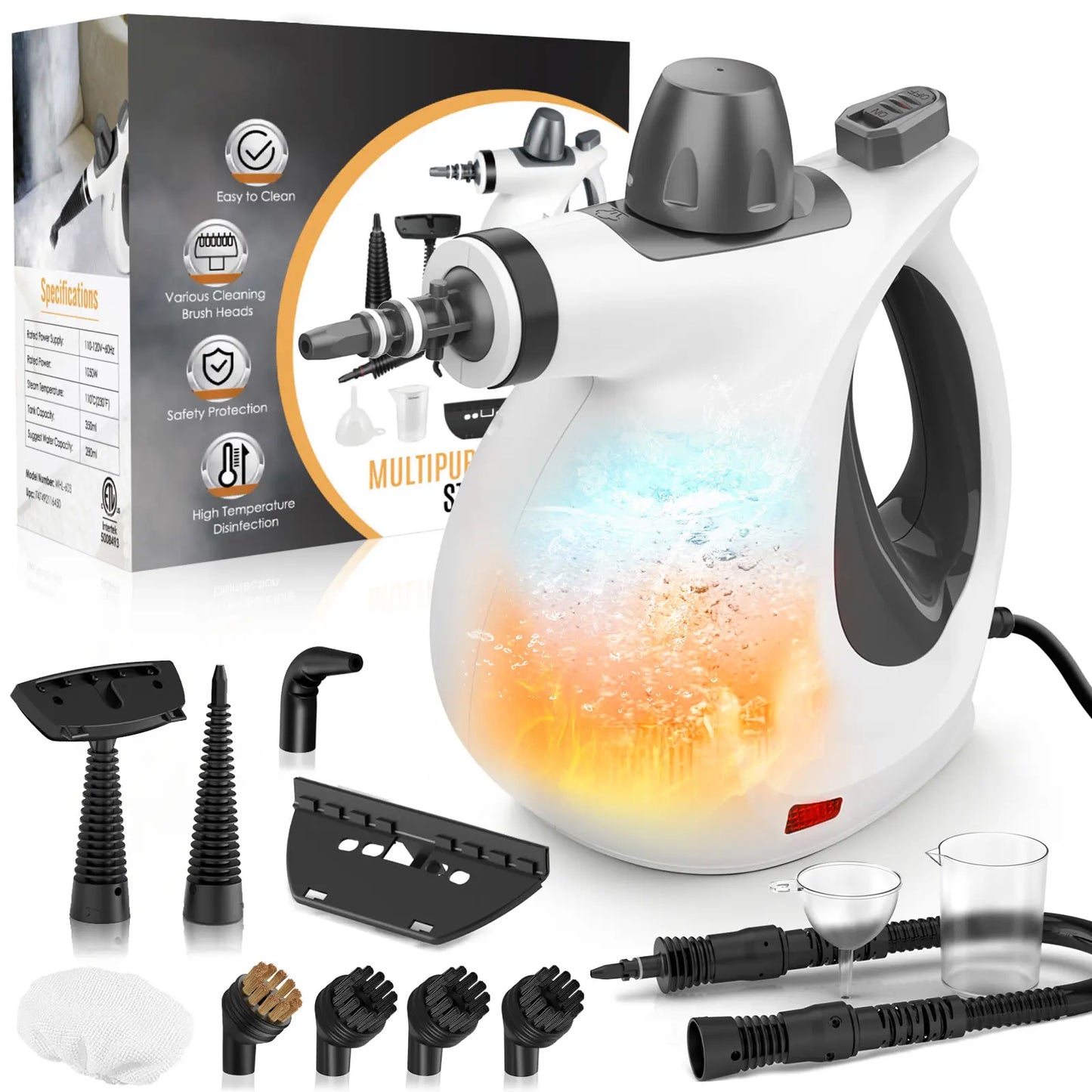 Effortless Deep Cleaning 🔥 The Ultimate 12-in-1 Handheld Steam Cleaner for a Chemical-Free Home🎁