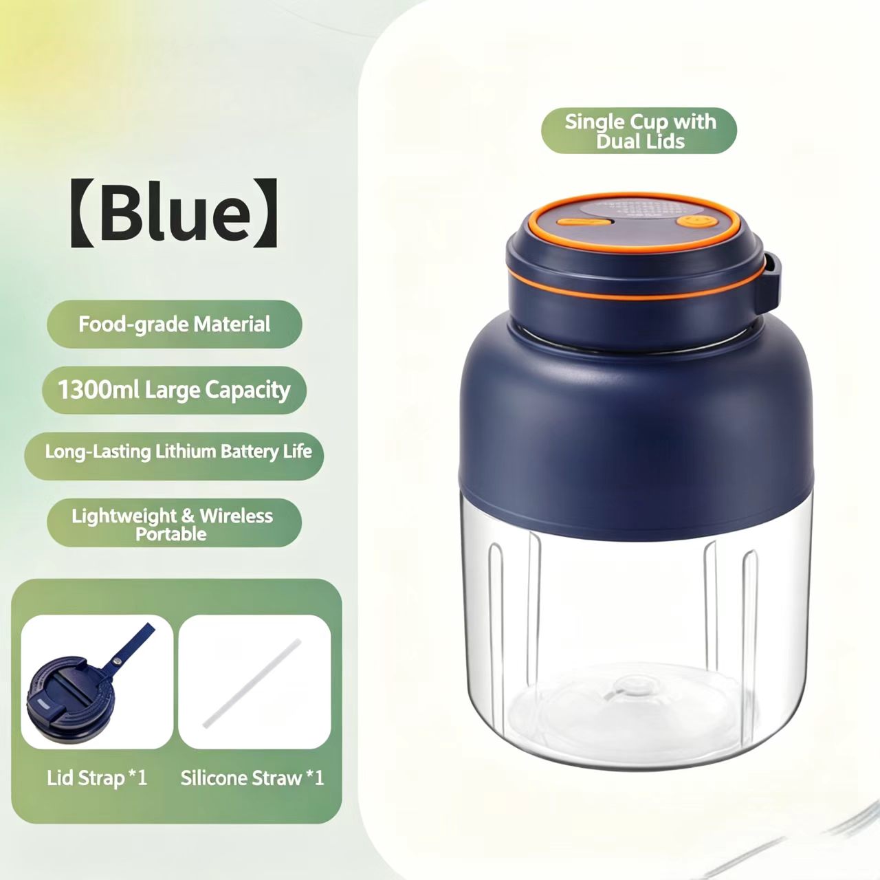 🔥Hot Sales 50% OFF🎁Portable Wireless Single Cupwith Dual Lids Juicer Cup