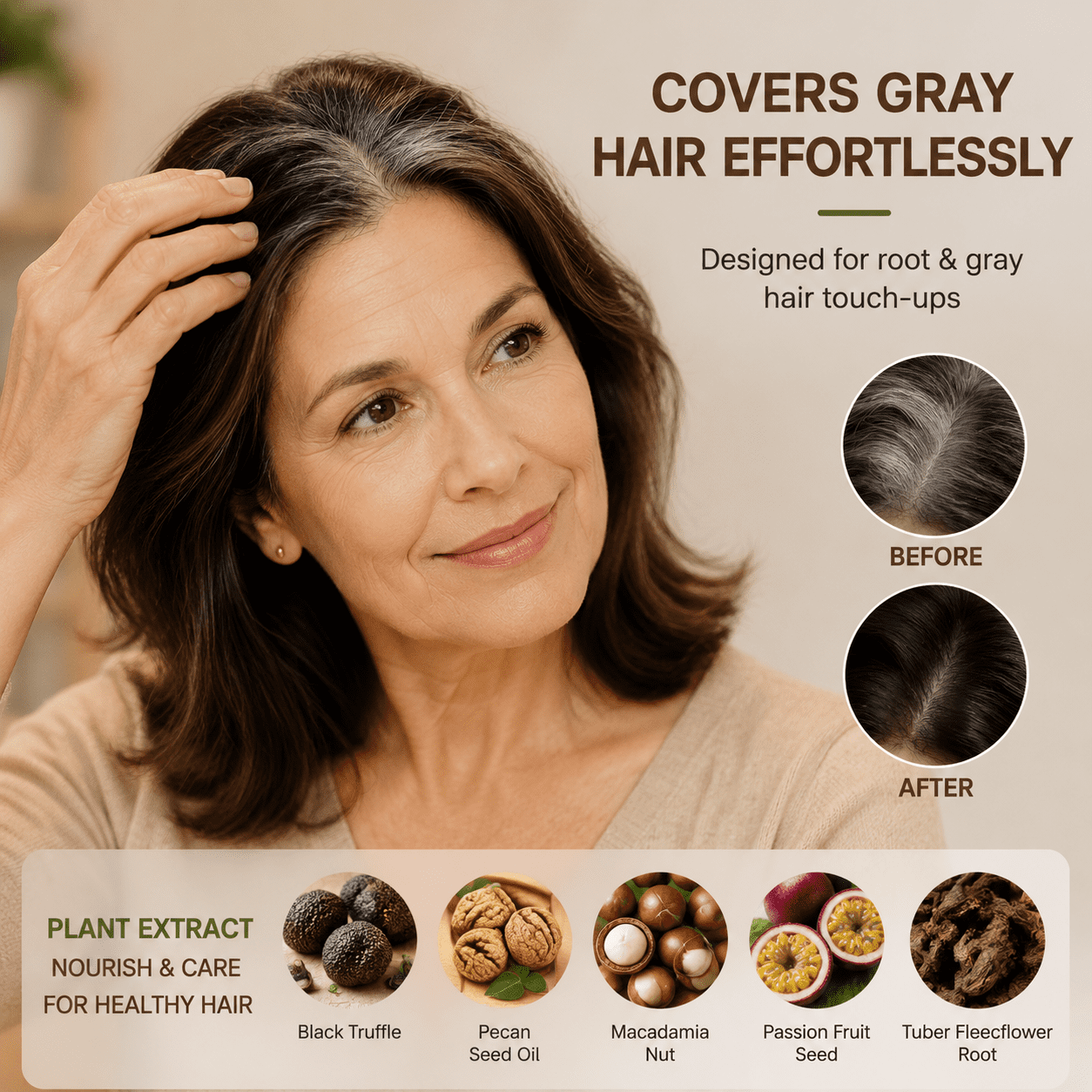 ✨ Hair Dye Cream Comb – Easy Gray Root Touch Up Hair Color Kit