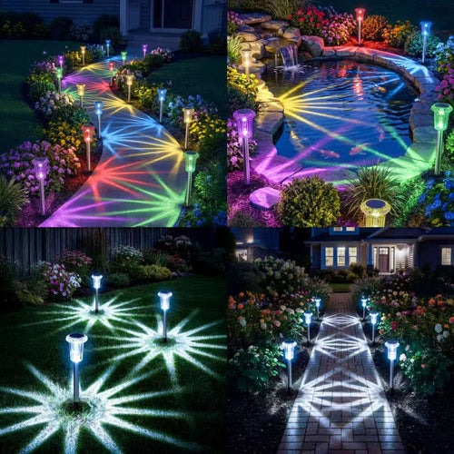 Magical Outdoor Solar Lights - Celestial & Radiant Rainbow Garden Path Lamps