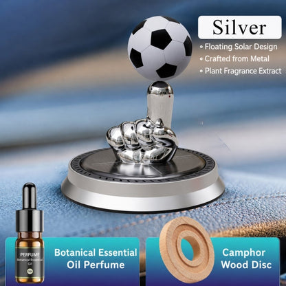⚽🚗Solar Rotating Football Car Air Freshener & Aromatherapy Diffuser – Reusable Ornament for Car, Office & Home