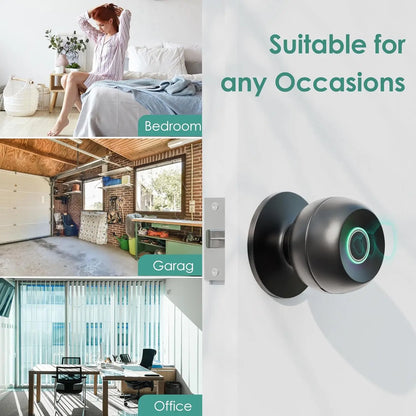 Biometric Door Knob, Keyless Entry Door Lock for Garages-2 Pcs