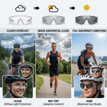 ☀️UV400 Photochromic Polarized Safety Glasses🥇Impact Resistant Outdoor Sports & Work Eyewear