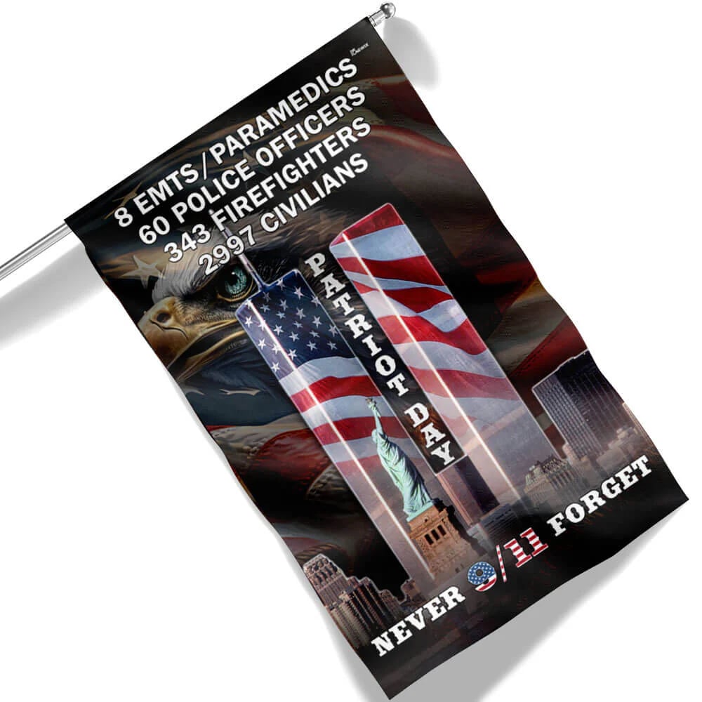 Never Forget 9/11 Patriot Day Eagle American Flag