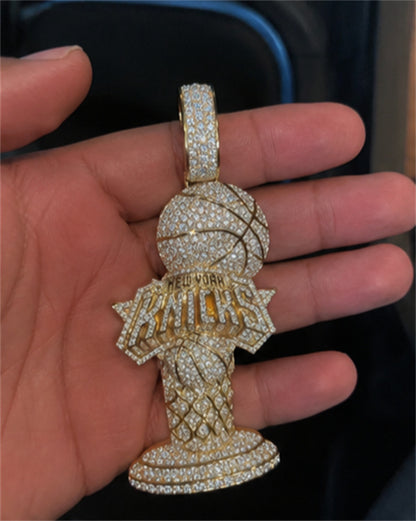 🌟Handmade New York Knicks Inspired Trophy Pendant | Basketball Fan Jewelry Gift🎁